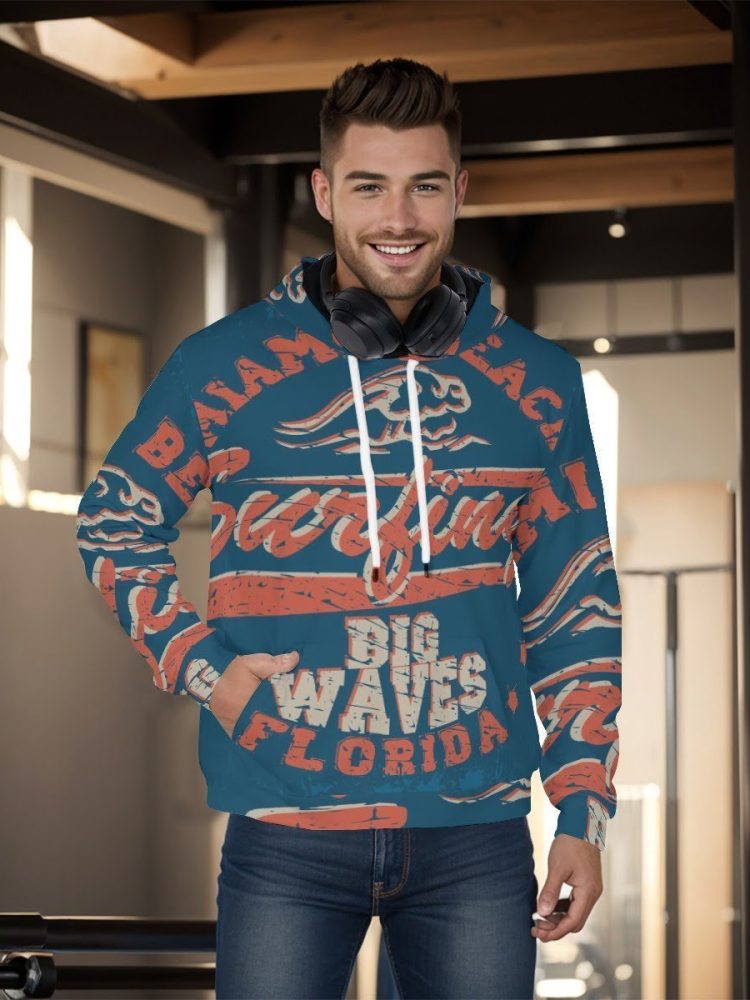 Miami Beach Surfing Hoodie Men Pullover Sports Gear