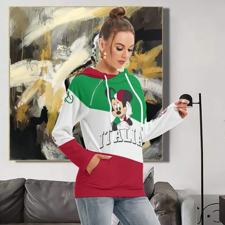 Italian Drawstring Women Hoodie Sweatshirt Double Hood