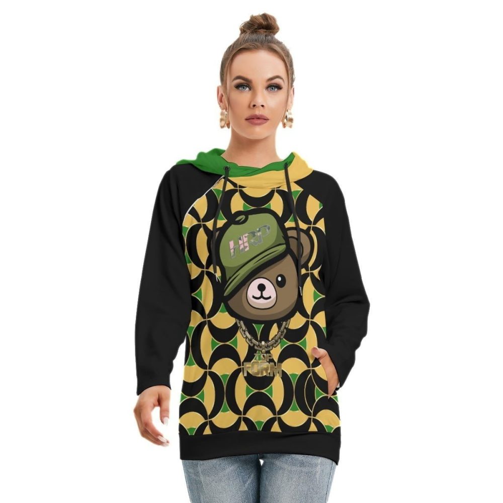 Unruly Bear Street Hoodie Women Casual With Double Hood