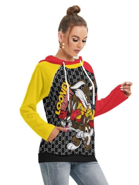 Crazy Looney Tunes Hoodie Women Sweatshirt Double Hood