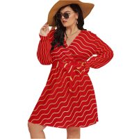 Boss Lady Mini Dress Women V-Neck Curvy Waistband Plus Size