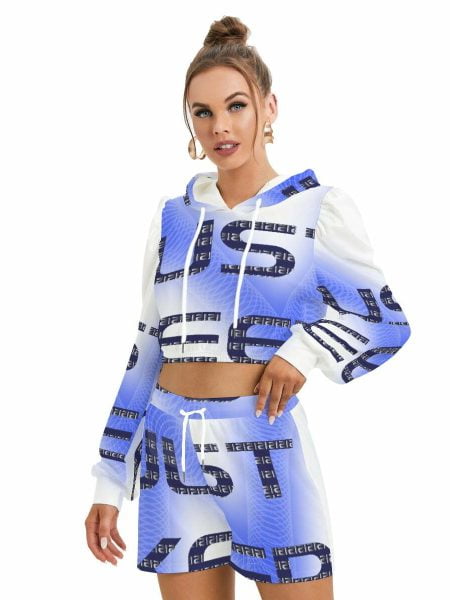 Just Us Hoodie And Shorts Women Outfit Mirco Fleece Set