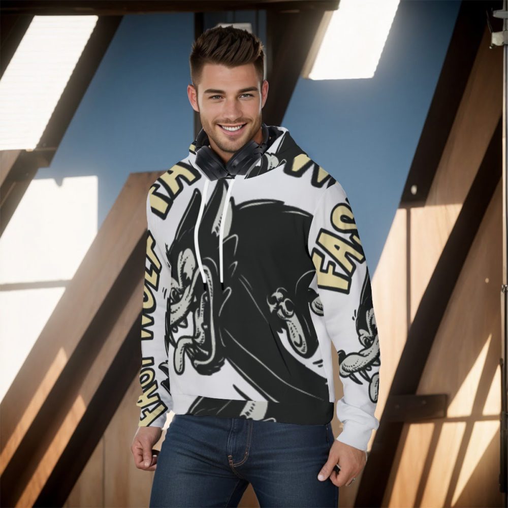 Fast Wolf Sporty Hoodie Men Pullover Outer Wear