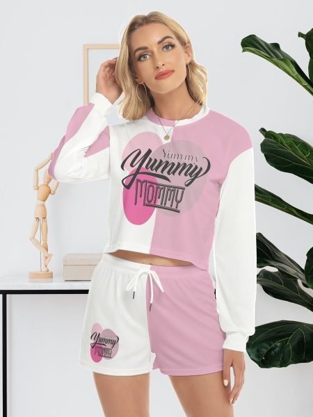 Yummy Mommy Short & Sweatshirt Women Set Outfit Suit