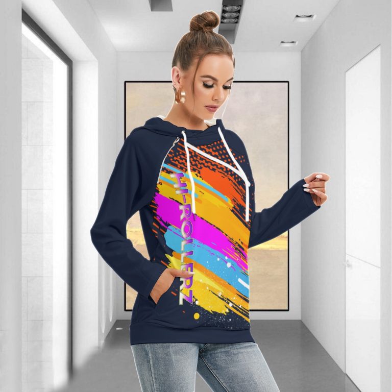 Rainbow Women Sweatshirt Hoodie With Double Hood