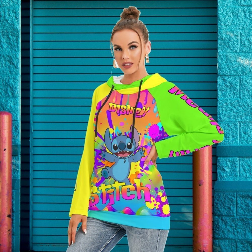 Women Stitch Colourful Hoodie Sweatshirt Sweater Double Hood