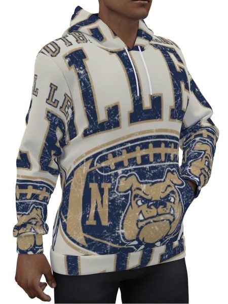 Football Bulldog Street Hoodie Men Pullover Game Day