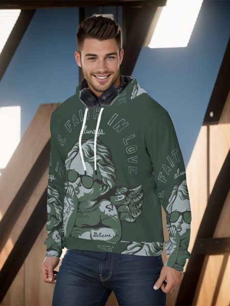 Faith And Love Hoodie Men Top Comfortable Pullover