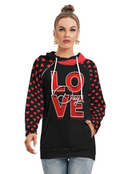 Love Day Sweatshirt Hoodie Women Sweater Double Hood