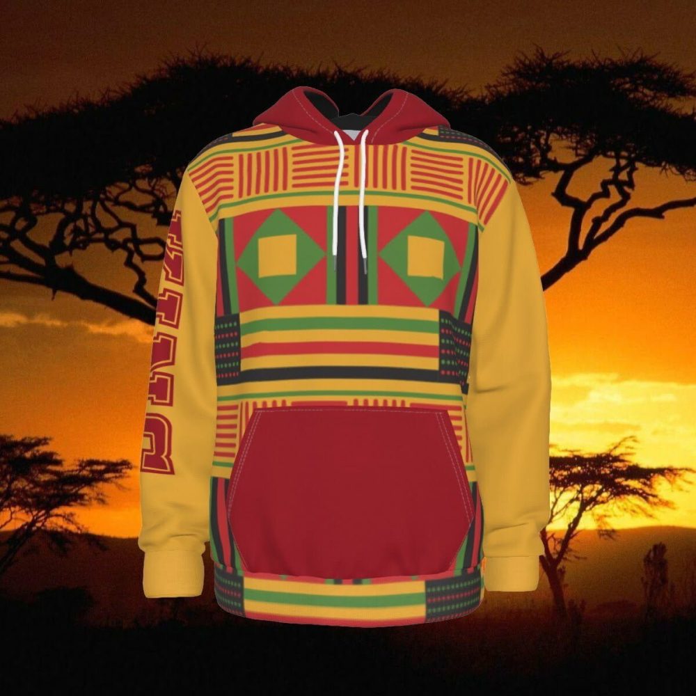 African Sunset Men Hoodie Thicken Camping Pullover Sweater