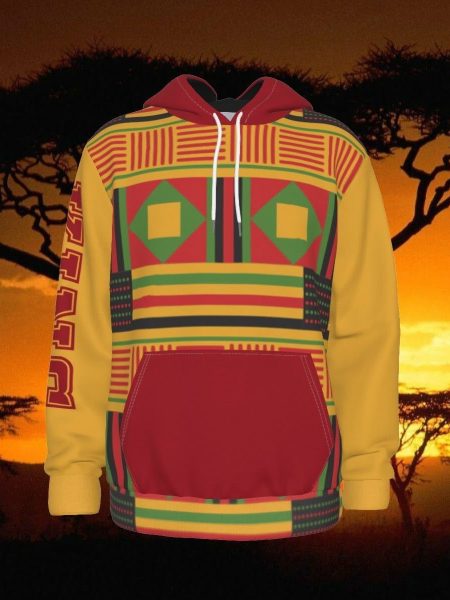 African Sunset Men Hoodie Thicken Camping Pullover Sweater