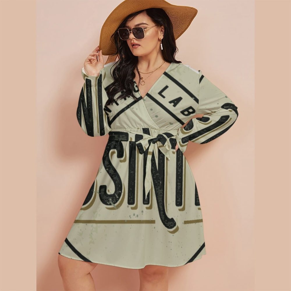 V-Neck Sin City Mini Dress Women Curvy Waistband Plus Size