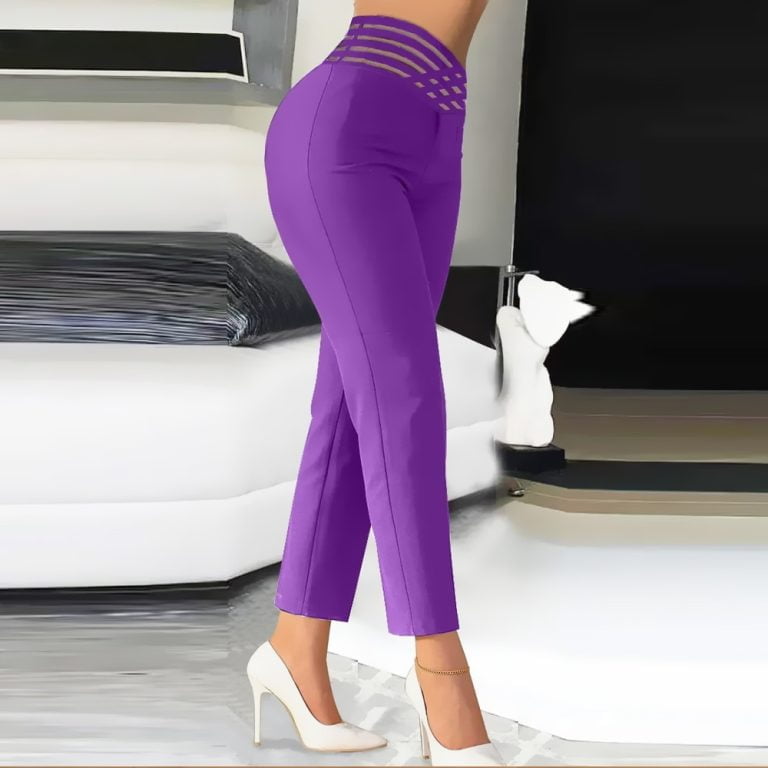 Women-Chic-Fashion-With-Seam-Detail-Office-Wear-Pants-Vintage-High-Waist-Zipper-Fly-Female-Slim