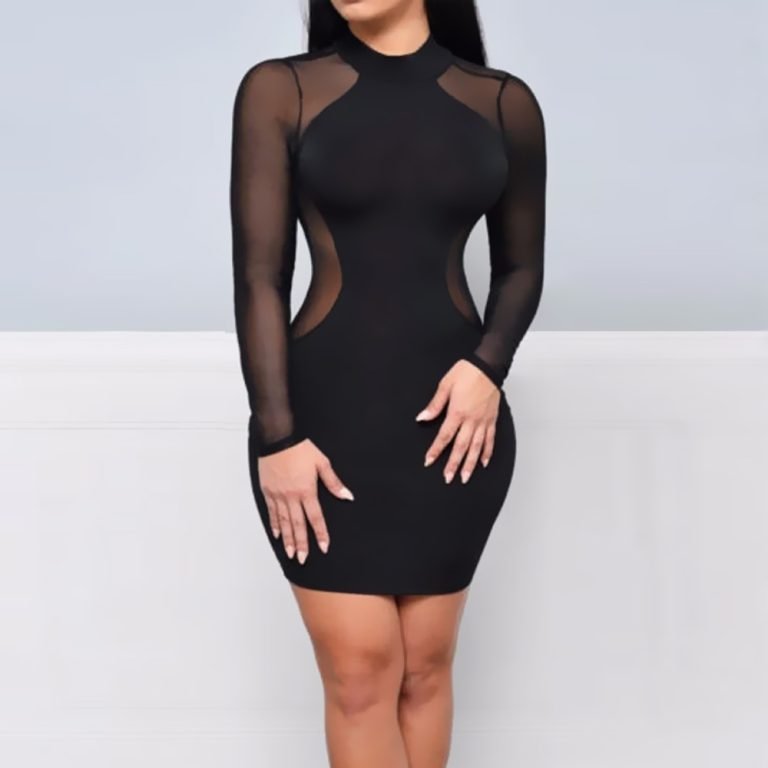 Women-Sexy-Dress-See-Through-Mesh-Bandage-Bodycon-Long-Sleeve-Evening-Party-Clubwear-Sexy-club-style-1