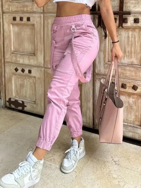 Women Cargo Pants Casual Trousers New Solid Colour Trend