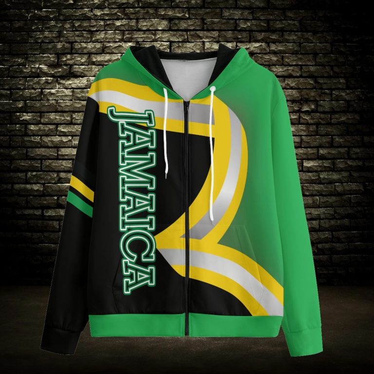 Very Comfortable Jamaican Hoodie For Men Zip Up With Pocket