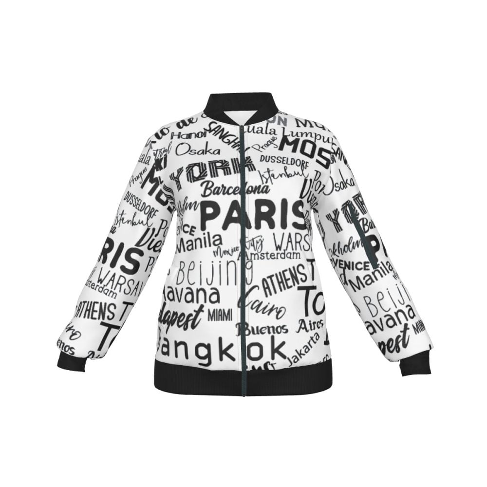 Paris Outerwear Women Jacket Street Life Coat Print