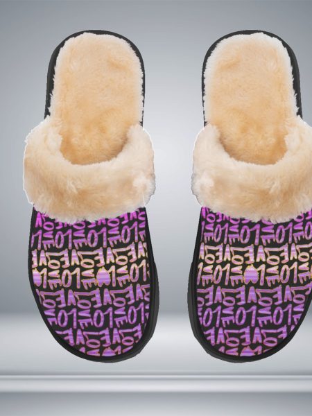 Purple Love Snugly Slippers Plush Women Home