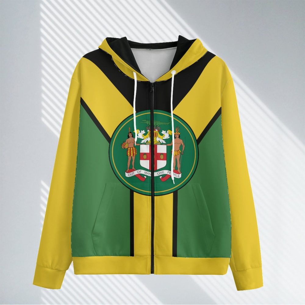 Jamaican Cutler Hoodie Zip Up Sweater With Pocket Interlock