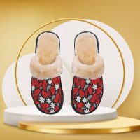 Falling Leaves Women Slippers Home Plush Cozy