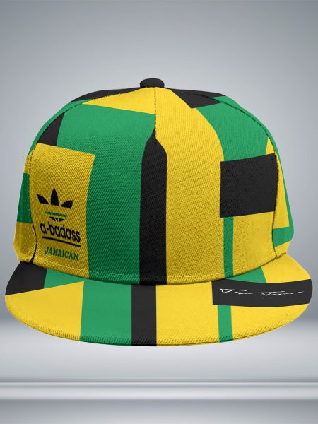 Jamaican Design Snapback Baseball Cap With Flat Brim