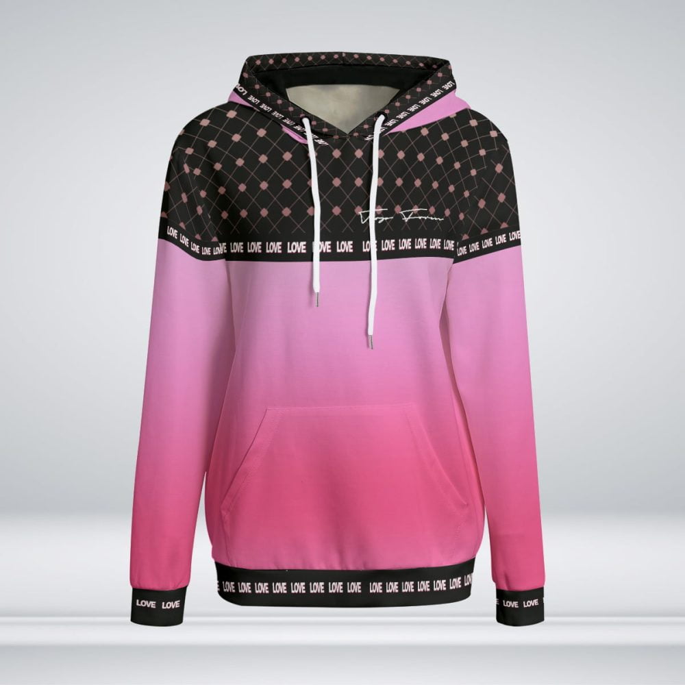 Pink Is Love Women Pullover Hoodie Dazzling Sweater Interlock