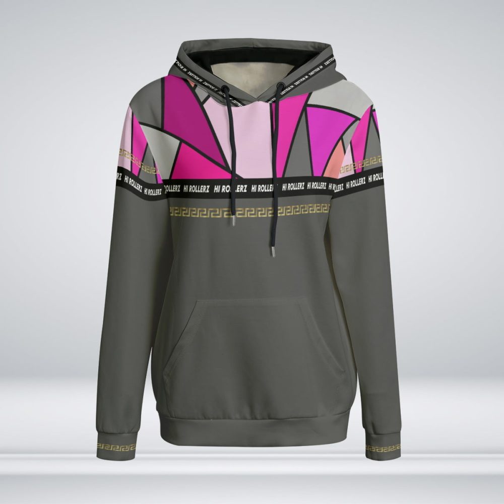 Purple Abstract Women Hoodie Pullover Sport Sweater Interlock