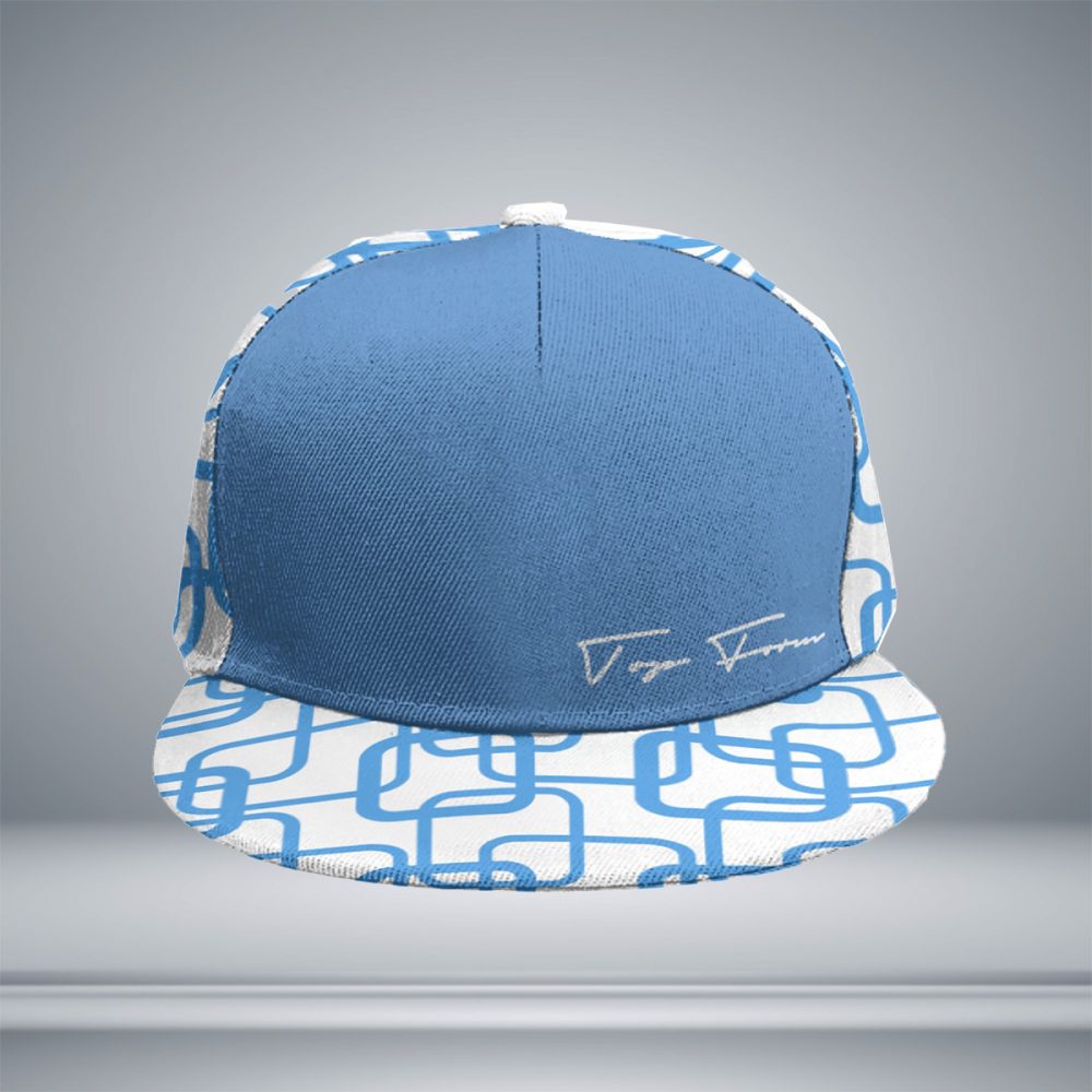 Snapback Baby Blue Hat Sporty Cap With Flat Brim
