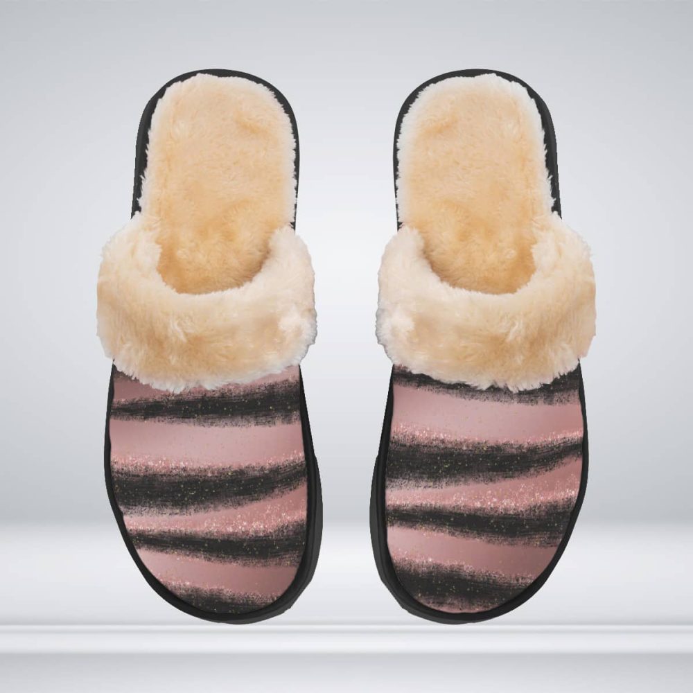 Women Striped Slippers Home Plush To Cuddly Your Feet