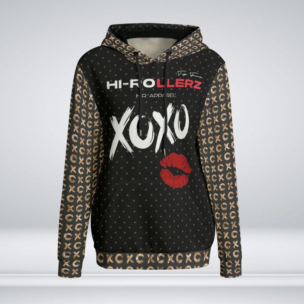 XOXO Lipstick Pullover Hoodie Women Streetwear Sweater Interlock