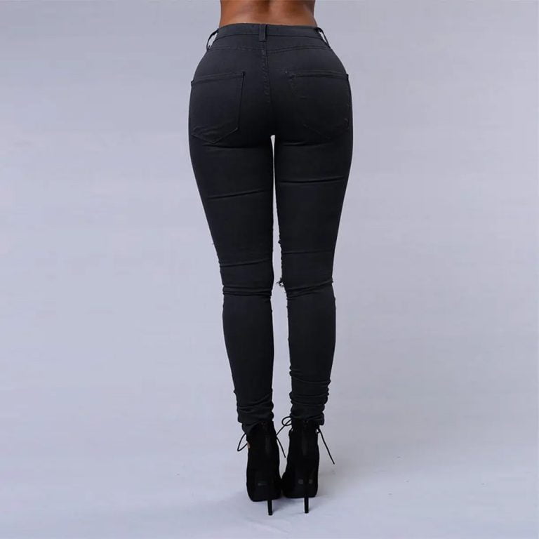 Elastic-Trousers-Pencil-Pants-Ripped-Denim-Skinny-Jeans-7