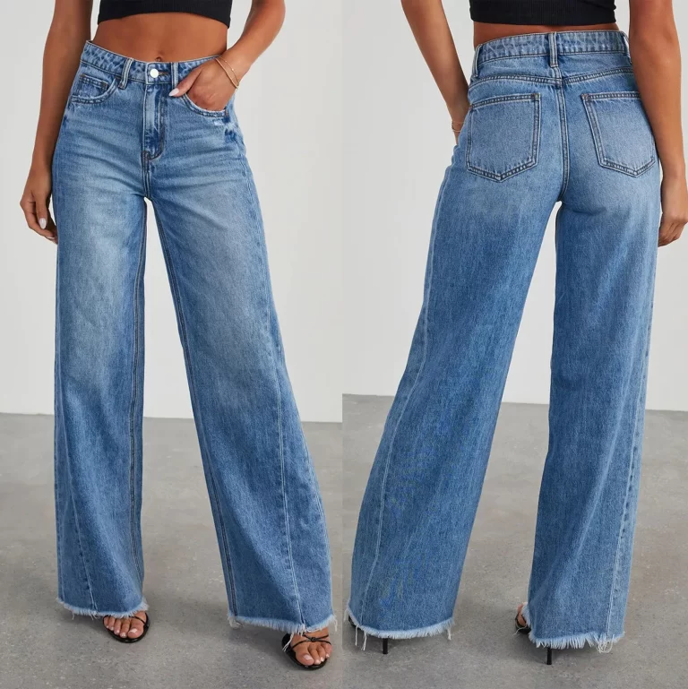 New-Denim-Pants-Women-s-Mid-Waist-Loose-Jeans-Fashion-Raw-Edge-Denim-Straight-Leg-Pants-1
