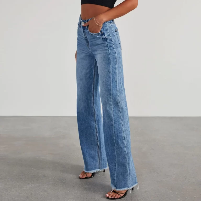 New-Denim-Pants-Women-s-Mid-Waist-Loose-Jeans-Fashion-Raw-Edge-Denim-Straight-Leg-Pants-2