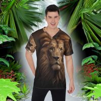 Roaring Style Lion T-Shirt King Tees for Men V-Neck