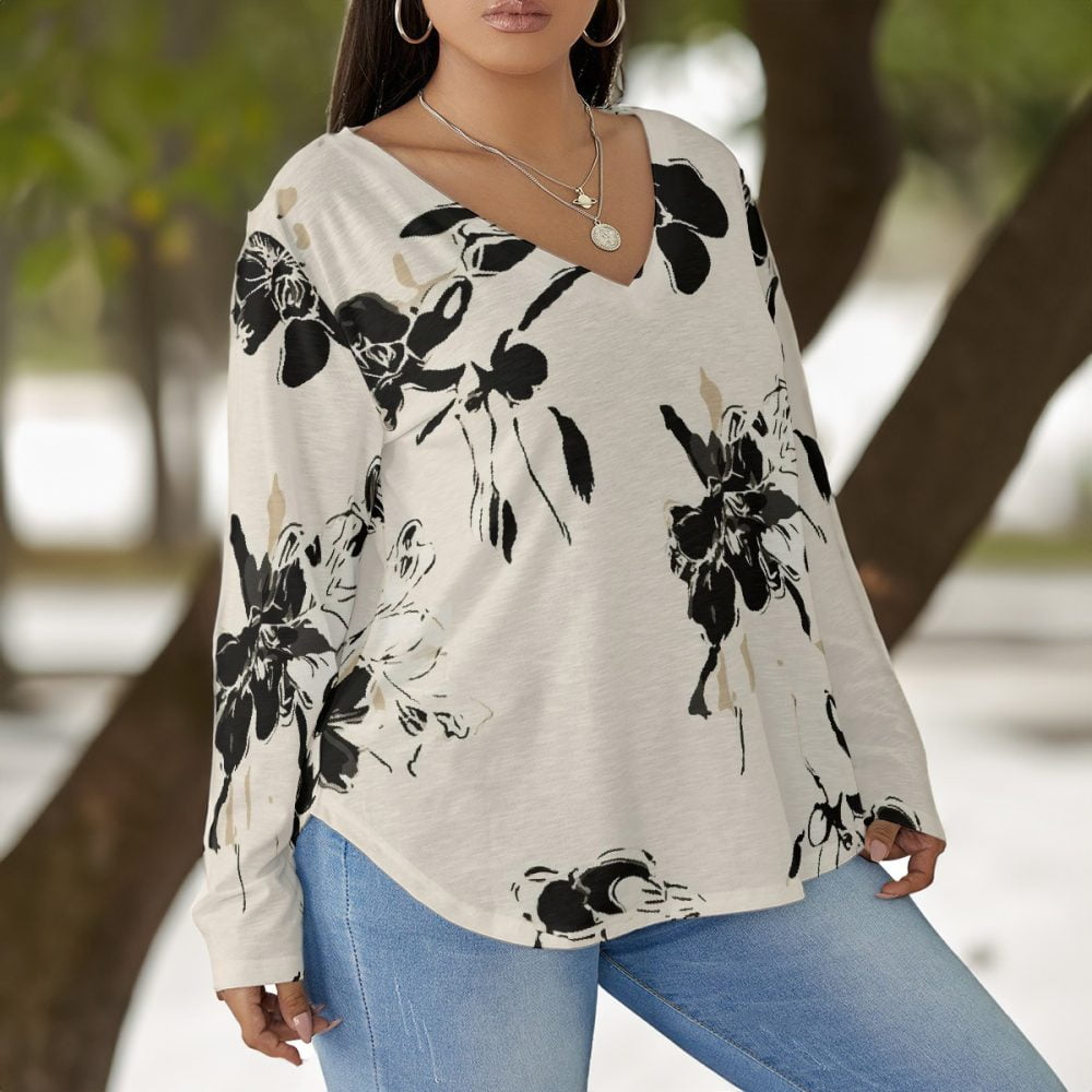 Stylish Flattering V-neck T-Shirt That Complement Your Wardrobe Plus Size