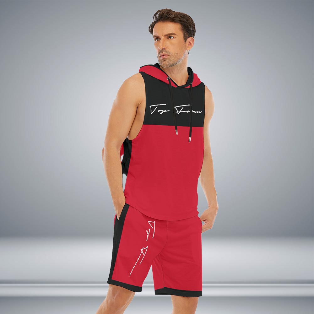 Friendly Sleeveless Men Outfit Formal Wear Vest And Shorts Set