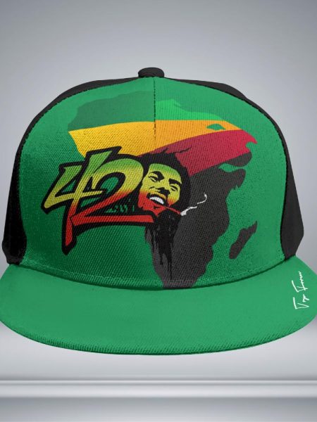 420 Afro Baseball Cap With Flat Brim Stylish Headwear for Everyday Wear