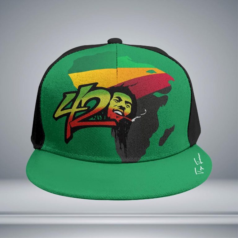420 Afro Baseball Cap With Flat Brim Stylish Headwear for Everyday Wear
