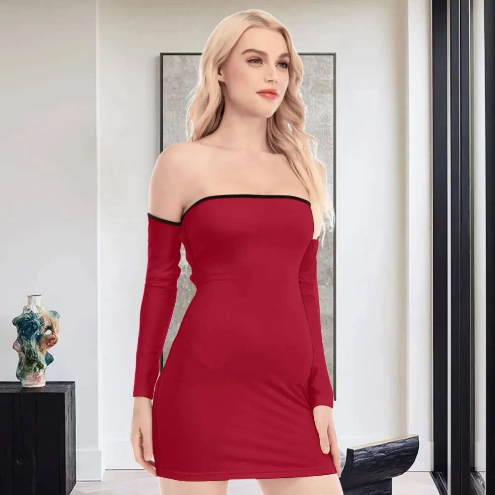 Off-shoulder Mini Dress Bodycon Sleek and Sultry for Nighttime