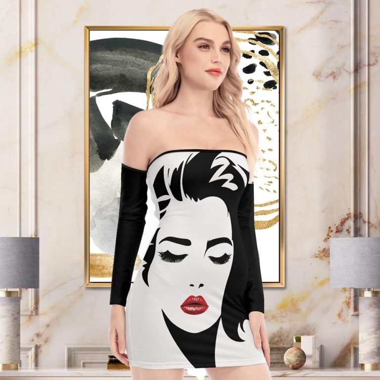 Bodycon-Mini-Dress-Unique-Face-Design-2