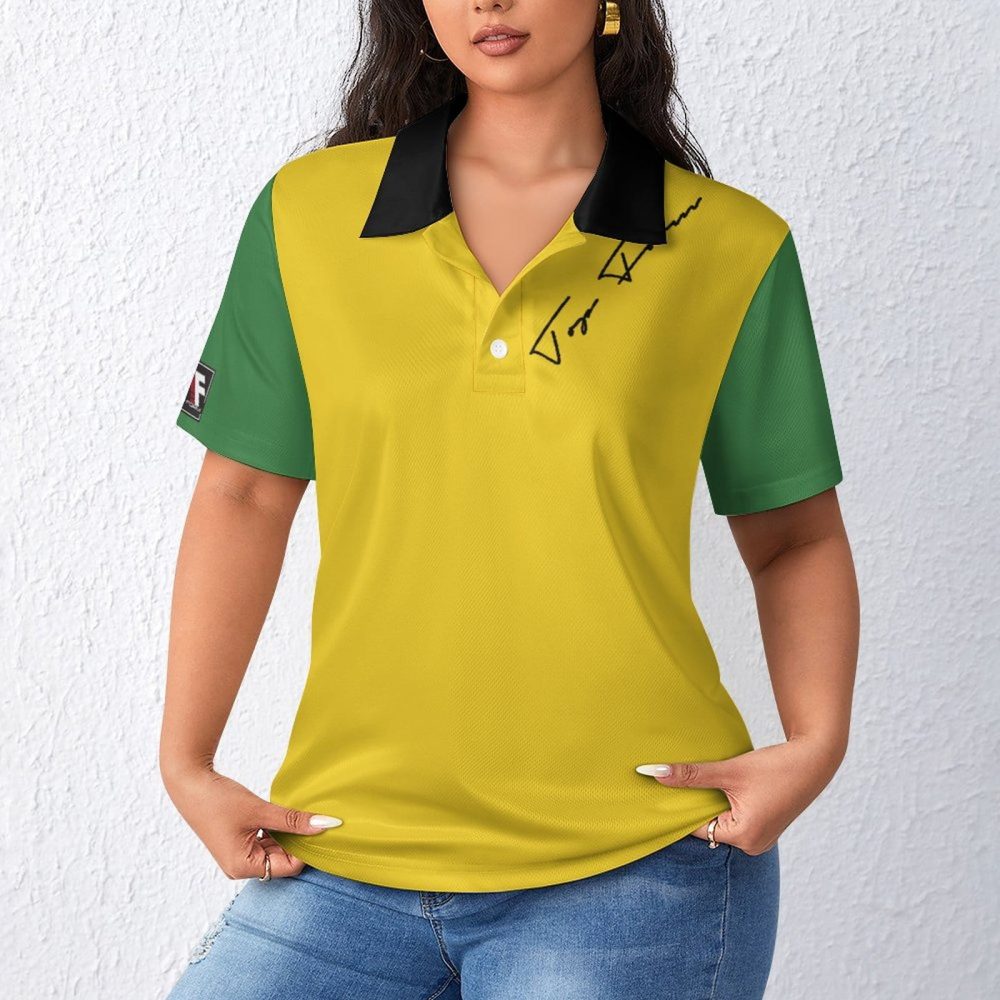 Women Casual Polo Shirt Straight Jamaican Colours