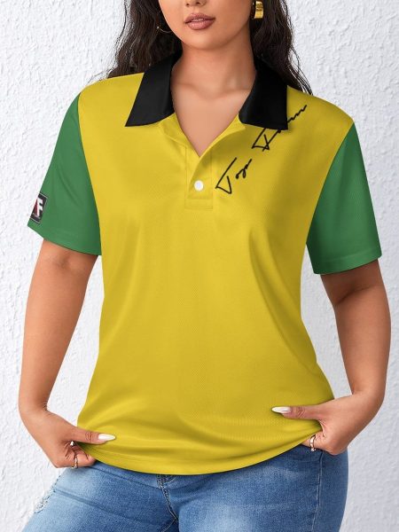 Women Casual Polo Shirt Straight Jamaican Colours