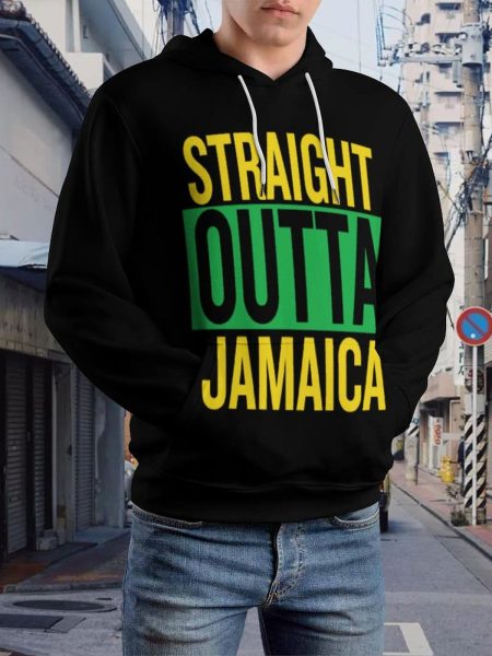 Double-layer Hoodie & Sweat Pants Straight Outta Jamaica Outfit