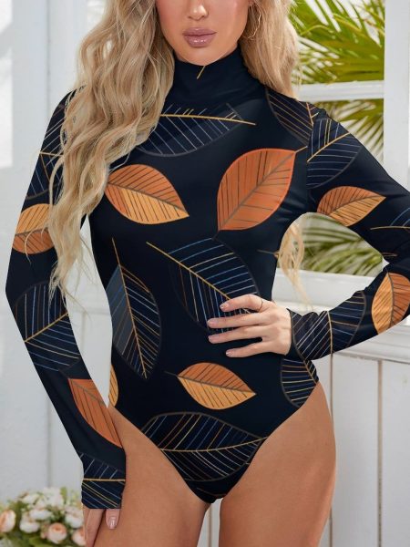 Bodysuit High-collar Long-sleeve One-Piece