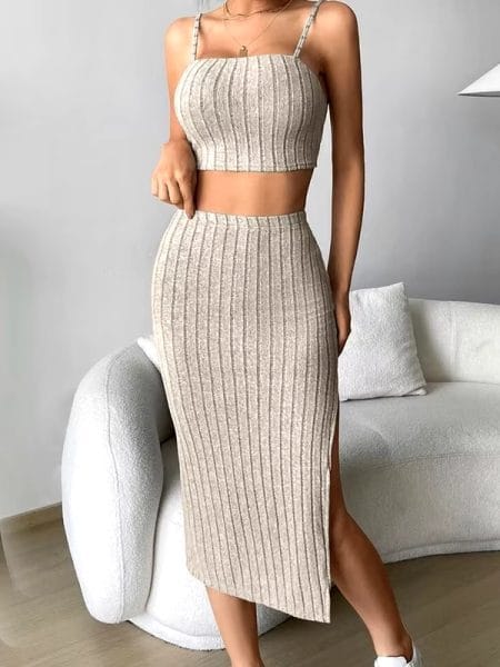 2024 Women Fashion Set Two Piece Sexy Spaghetti Strap