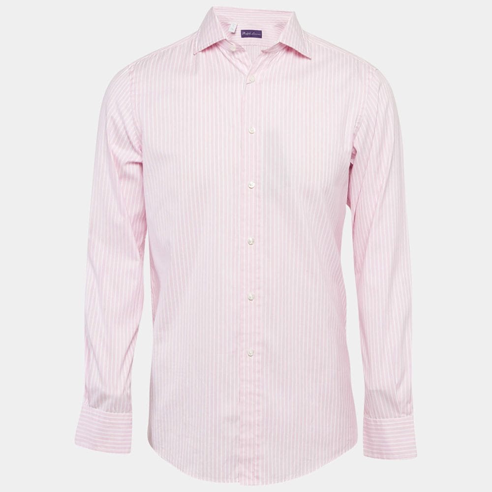 Ralph Lauren Pink Stripe Cotton Long Sleeve Shirt S