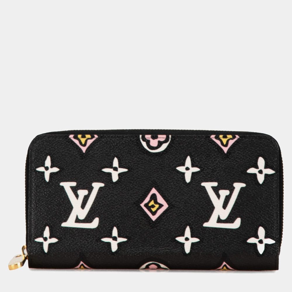 Louis Vuitton Black Monogram Giant Canvas Wild At Heart Zippy Wallet