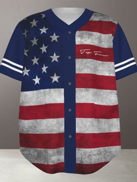 USA Men Baseball Jersey Textured Game Day Home Run Look