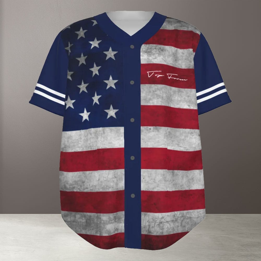 USA Men Baseball Jersey Textured Game Day Home Run Look