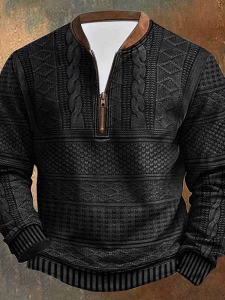 Winter Sweater Standing Collar Men Trendy Oversize Sweatshirts